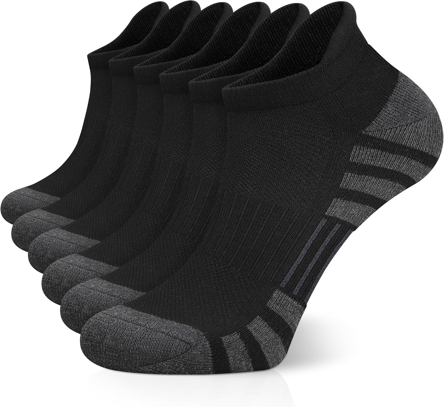 Airacker Ankle Athletic Running Socks - Cushioned & Breathable Low Cut | 6 Pairs for Men & Women