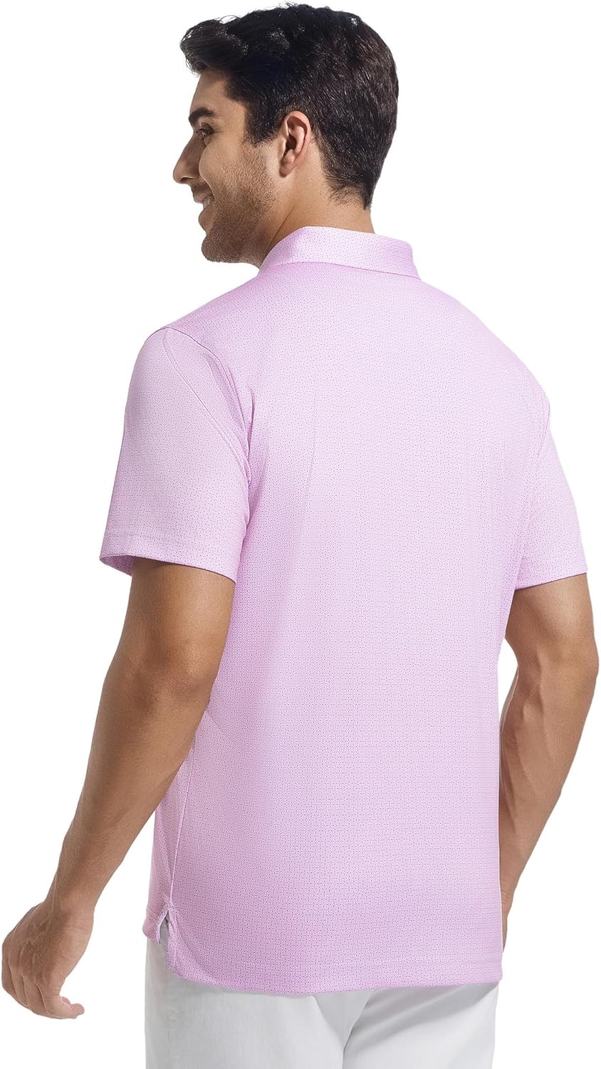 SAMERM Men's Golf Polo Shirt - Short Sleeve Moisture-Wicking Performance Tee | Casual Print Design
