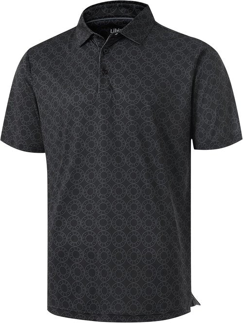Libin Golf Shirts for Men - Quick Dry Performance Polo with Moisture Wicking | Casual Print Design