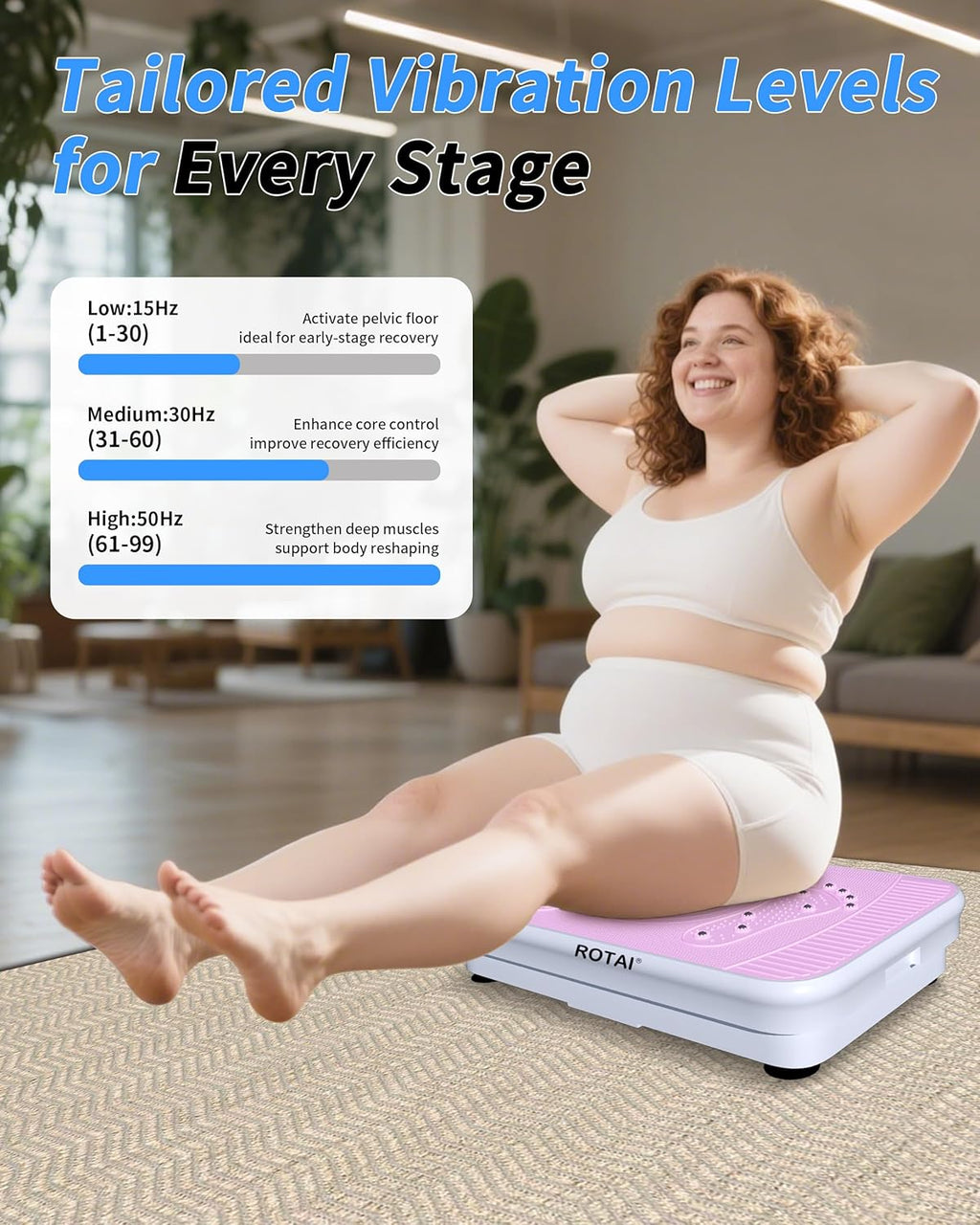 ROTAI Vibration Plate - Whole Body Exercise Machine for Weight Loss & Lymphatic Drainage | 400 lbs Capacity