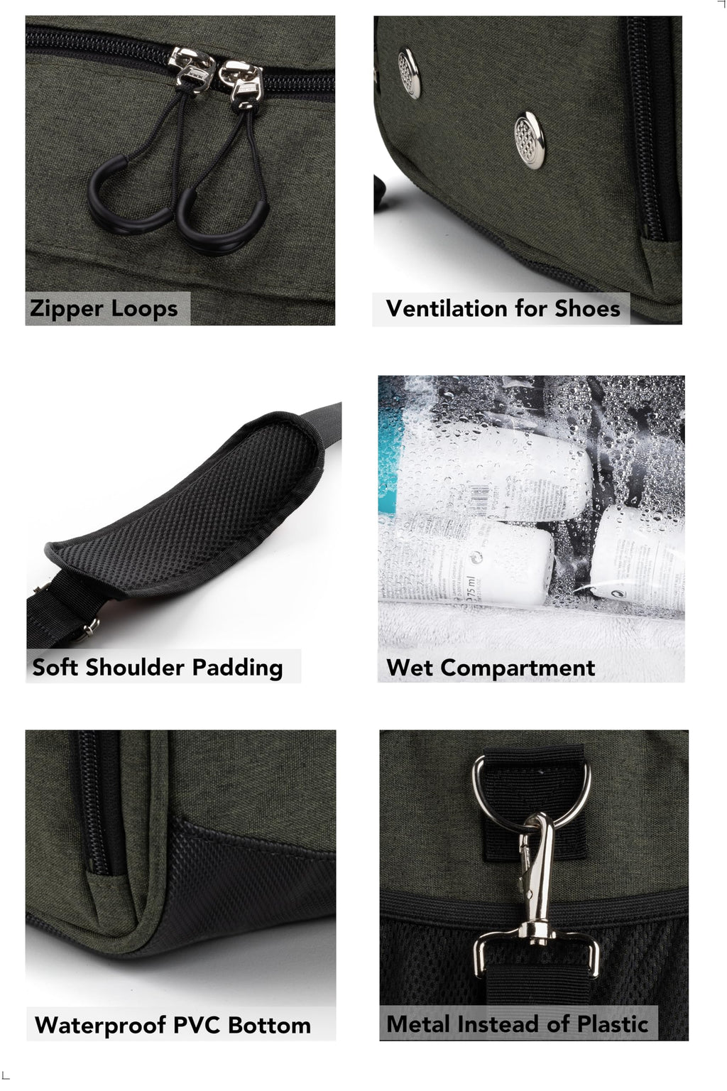 Fitgriff® Gym Bag for Men & Women with Shoe & Wet Compartment - Duffle Bag for Travel, Sports, Fitness & Workout (Army Green, 23 x 12 x 12″ (Medium))