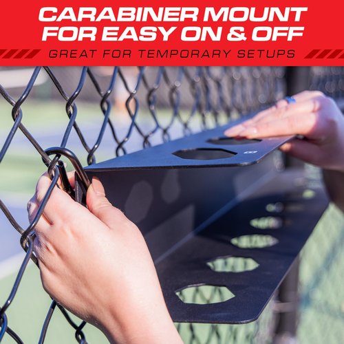 GoSports Pickleball Paddle Holder Rack - Fits 8 Pickleball Paddles - Fence Mount, Commercial Grade with Next Up Player Tracker