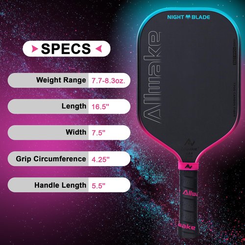 ALLWAKE Pickleball Paddles - Carbon Fiber Paddle with Advanced Foam Core Pickleball Rackets - Lightweight Precision & Enhanced Shock Absorption for High Spin & Powerful Shots