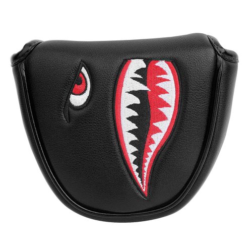 SHABIER New Flying Tiger Warshark Golf Headcover for Golf Club (Black, Mallet Headcover)