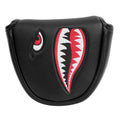 SHABIER New Flying Tiger Warshark Golf Headcover for Golf Club (Black, Mallet Headcover)
