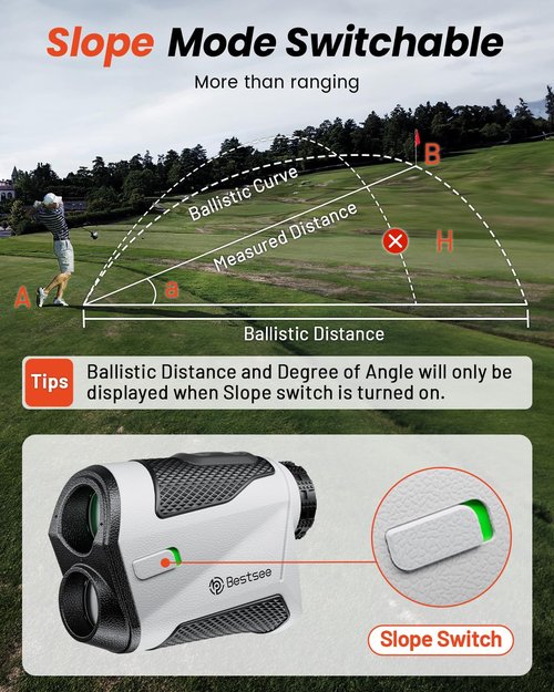 Bestsee Range Finder Golf -1500 Yards Laser Range Finder with Slope, High-Precision Flag Pole Locking Vibration, 7X Magnification, Rechargeable Range Finders with Magnet Stripe for Golfing