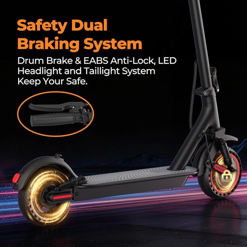 Electric Scooter for Adults - 350W/500W Motor, 19/22 MPH, 15-31 Miles Range | Folding Design with Dual Brakes