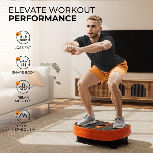 GORISE Vibration Plate Exercise Machine, Vibrating Plate for Lymphatic Drainage & Weight Loss - Full Body Workout Fitness Platform with Remote, Resistance Bands, Home Gym Equipment for Muscle Relief