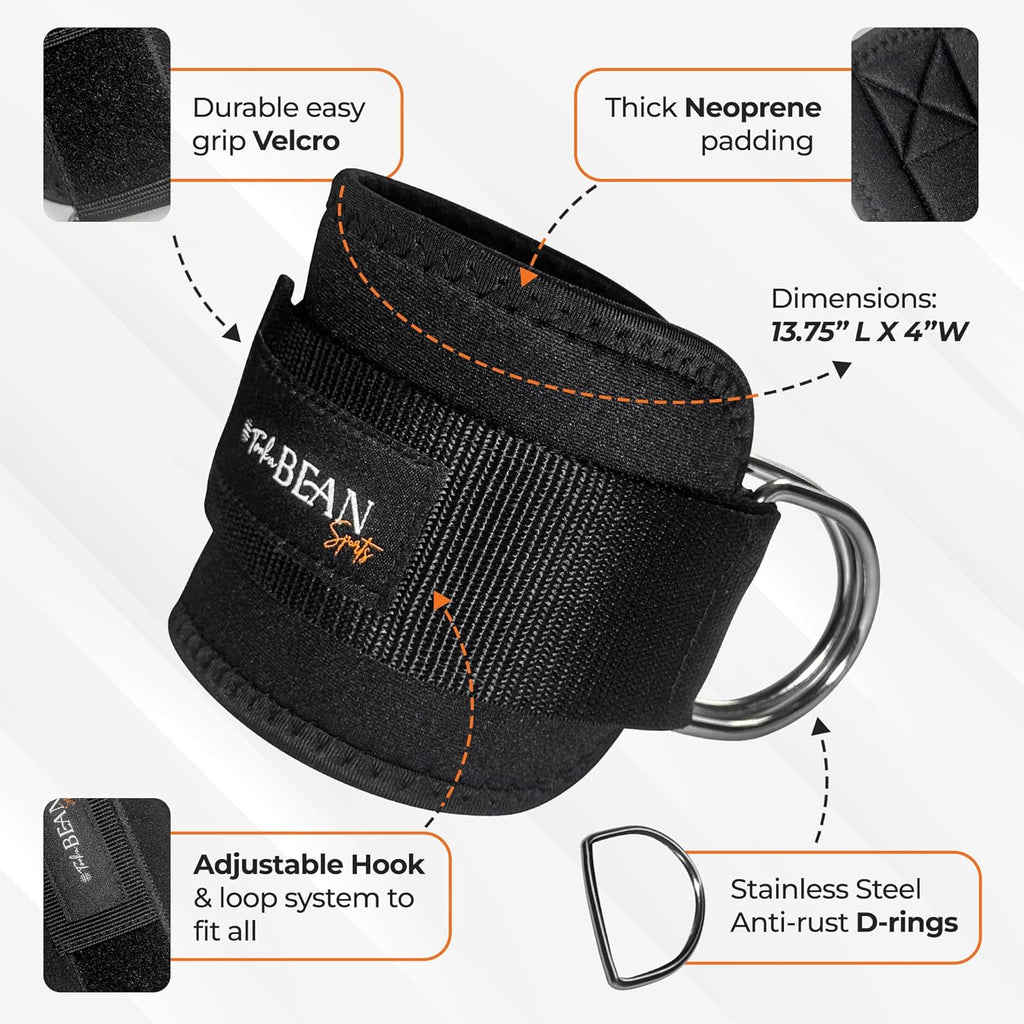 TONKA BEAN Ankle Straps - Adjustable Neoprene Cuffs for Cable Machines | Perfect for Glute Workouts & Leg Extensions