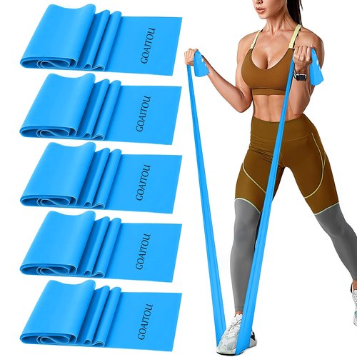 Exercicse Bands Set for Women or Men, GOAITOU Professional 5 Pack Resistance Bands with Same Resistance Level, Fitness Workout Band, Elastic Bands for Yoga, Pilates, Strength Training