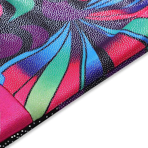 Belovance Gymnastics Leotards for Girls - Sparkle Butterfly & Flower Pattern | Hot Pink & Black