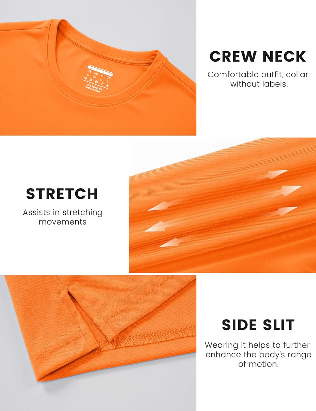 TACVASEN Men's Athletic Workout Shirts - Dry Fit Running Rash Guard | UPF 50+ Breathable Gym Tee
