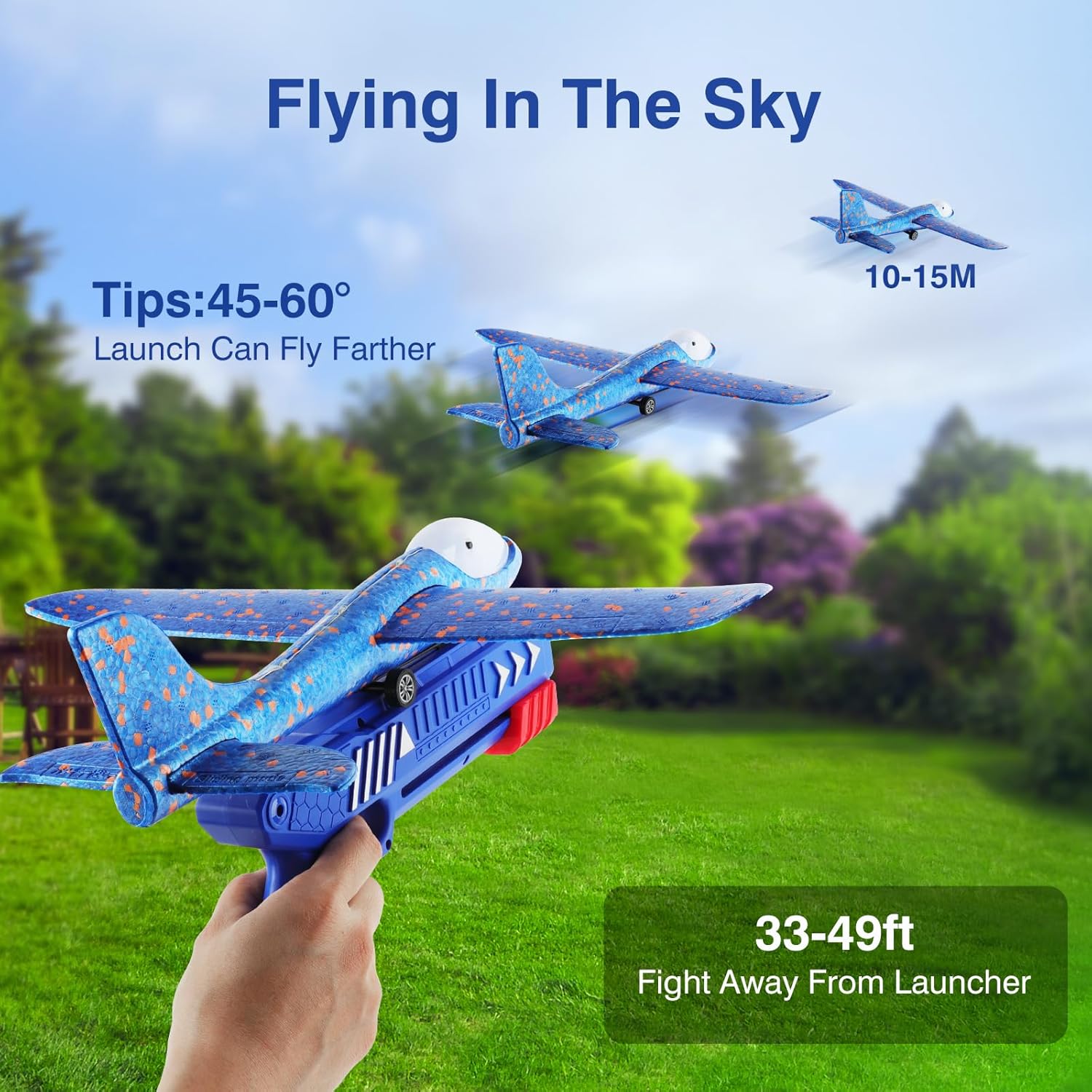 Wesfuner Foam Airplane Launcher Toys - 3 Pack with 2 Flight Modes | Perfect Outdoor Gift for Kids Ages 3-12