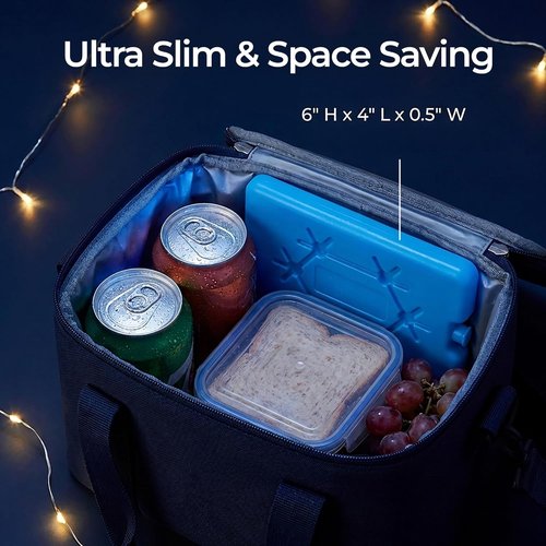 Kona Slim Ice Packs - Reusable Quick Freeze Freezer Packs for Lunch Boxes & Coolers | 4 Pack (Blue)