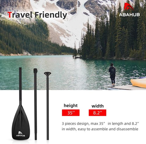 Abahub SUP Paddles - Adjustable 3-Piece Lightweight Paddleboard Oar | Aluminum Alloy Shaft 68"-84" in Multiple Colors