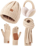 Regine Switzerland Winter Hat, Gloves, Scarf & Earmuffs Set - Fleece Lined, Touchscreen, 4-in-1 Gift