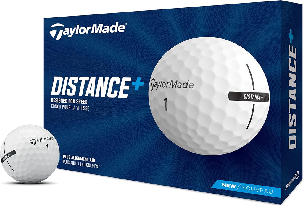 TaylorMade Golf Distance+ Balls - Enhanced Distance & Performance | 12-Pack White Golf Balls