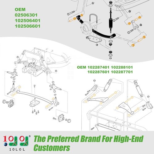 10L0L Complete Front Rear Leaf Spring A-Arm Shackle Bushing Kit for Club Car Precedent Golf Cart 2004-Up, Replace OEM 102288101, 102287601, 102287701, 102956201, 102506301, 102506401, 102506601