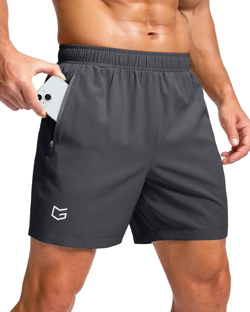 G Gradual Men's Athletic Running Shorts - Quick Dry Workout Shorts with Zipper Pockets | 7"/5"/9" Sizes for Gym & Hiking