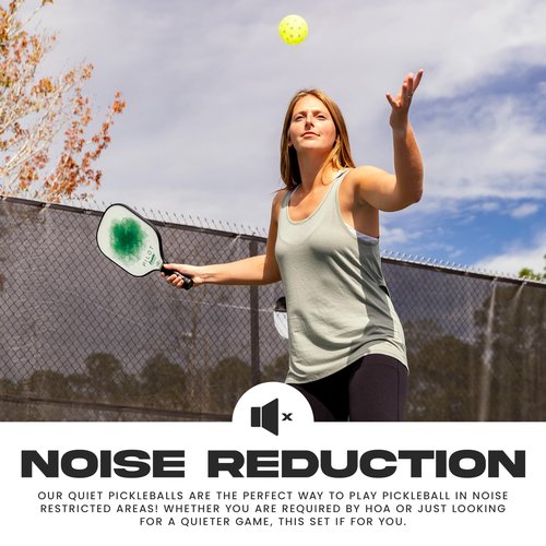 Franklin Sports Silent Serve Foam Pickleballs - Quiet Soft Pickleballs for Noise Reduction - Indoor + Outdoor Official Size Balls - Great for Practice + Training - 3 Pack - Optic Yellow