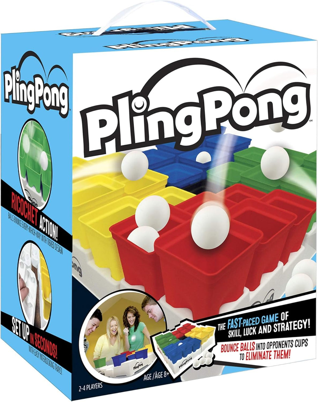 PlingPong Tabletop Party Game - Fast-Paced Bounce Ball Strategy for 2-4 Players, Ages 8+ | Family Fun