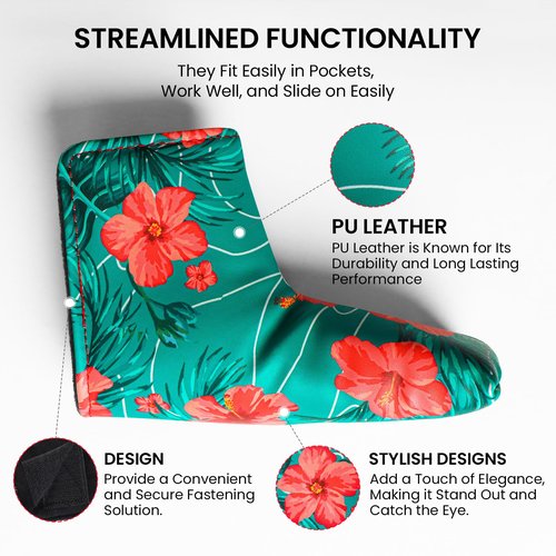 FINGER TEN Golf Blade Putter Cover Premium Synthetic Leather Stylish Design, Universal Headcover Waterproof Protection, Durable Headcovers Covers Fit Most Blade Putters for Men Women (Green&Red)