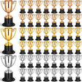 Skiennix Mini Trophy Cups Set - 60 Pcs 4-Inch Gold, Silver & Bronze Awards for Parties & Competitions