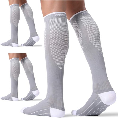 FITRELL Compression Socks - 20-30mmHg Circulation Support for Men & Women | 3 Pairs