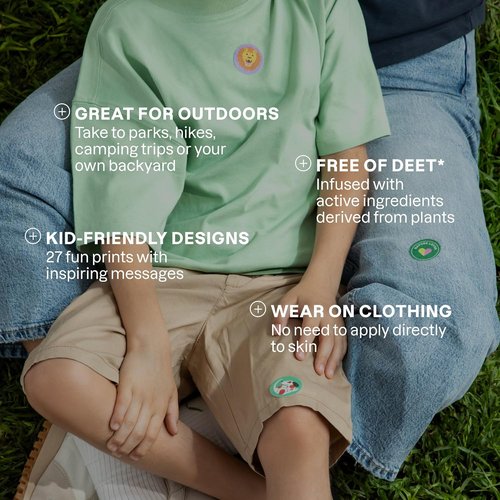 Cliganic Mosquito Repellent Stickers - 90 Pack of Natural, DEET-Free Animal Patches for Kids