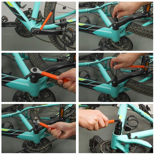 Oumers Bike Crank Puller Tool Set, Bike Crank Extractor Bike Bottom Bracket Remover Hex Allen Wrench 16mm 15mm Spanner Wrench Fit for Removing Bicycle Crank