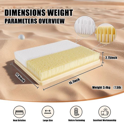 Golf Bunker Practice Mat – Dual Sand Trap Trainer with Shallow & Deep Pit Simulation – Portable 15.7"x11.8" Golf Chipping Mat for Indoor & Outdoor Practice – for All Skill Levels
