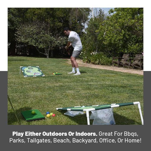 Golf Cornhole Set - Golf Yard Game - Chipping Practice Set for Both Indoors and Outdoors - Perfect Golf Gift for Men