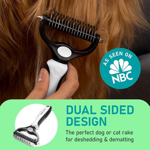 Maxpower Planet Pet Grooming Brush - Double-Sided Undercoat Rake for Dogs & Cats | Reduces Shedding by 95% - Pack of 2