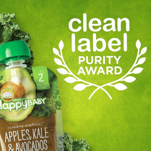 Happy Baby Organics Stage 2 Baby Food Pouches - Gluten Free Vegan Puree Variety Pack | 4 Ounces (Pack of 10)