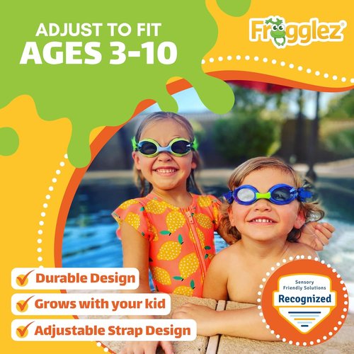 Frogglez Anti-Fog Swimming Goggles - Premium Pain-Free Strap for Kids Ages 3-10 | Comfortable Fit
