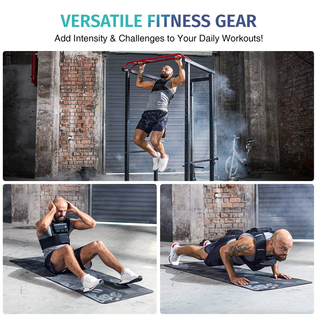 ZELUS 23lb Weighted Vest with Adjustable Weights for Exercise, Weight Vest for Men, Workout Vest for Home Workouts Cardio Strength Training Weight Loss (23lb-Iron Bar)