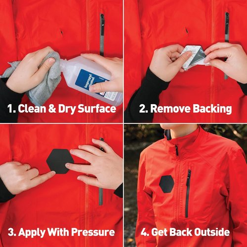 GEAR AID Tenacious Tape Hex – 8 Peel-and-Stick Repair Patches for Outdoor Gear | Blue, 2.5” & 1.5”