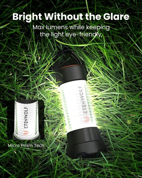 ETENWOLF 2-in-1 Lantern and Flashlight,6 Modes 1000LM Rechargeable Camping Light,5000mAh Super Bright Flashlight with UV,Waterproof Portable Tent Light for Camping,Emergency Light,Power Outage