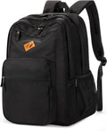 ZORFIN 26L Black Backpack - Water Resistant College & Travel Bookbag for All-Day Comfort