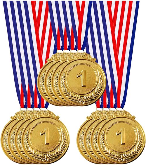 Jauisus Gold Award Medals - Olympic Style 1st Place Trophies for Sports & Competitions | 2 Inches