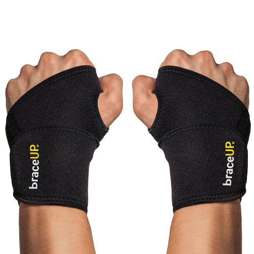 BraceUP Adjustable Wrist Wraps - Compression Support for Workouts & Carpal Tunnel | Pack of 2