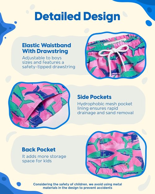 Maamgic Boys Swim Trunks - Comfortable Toddler Bathing Suit | Stylish Swimwear for Little Boys