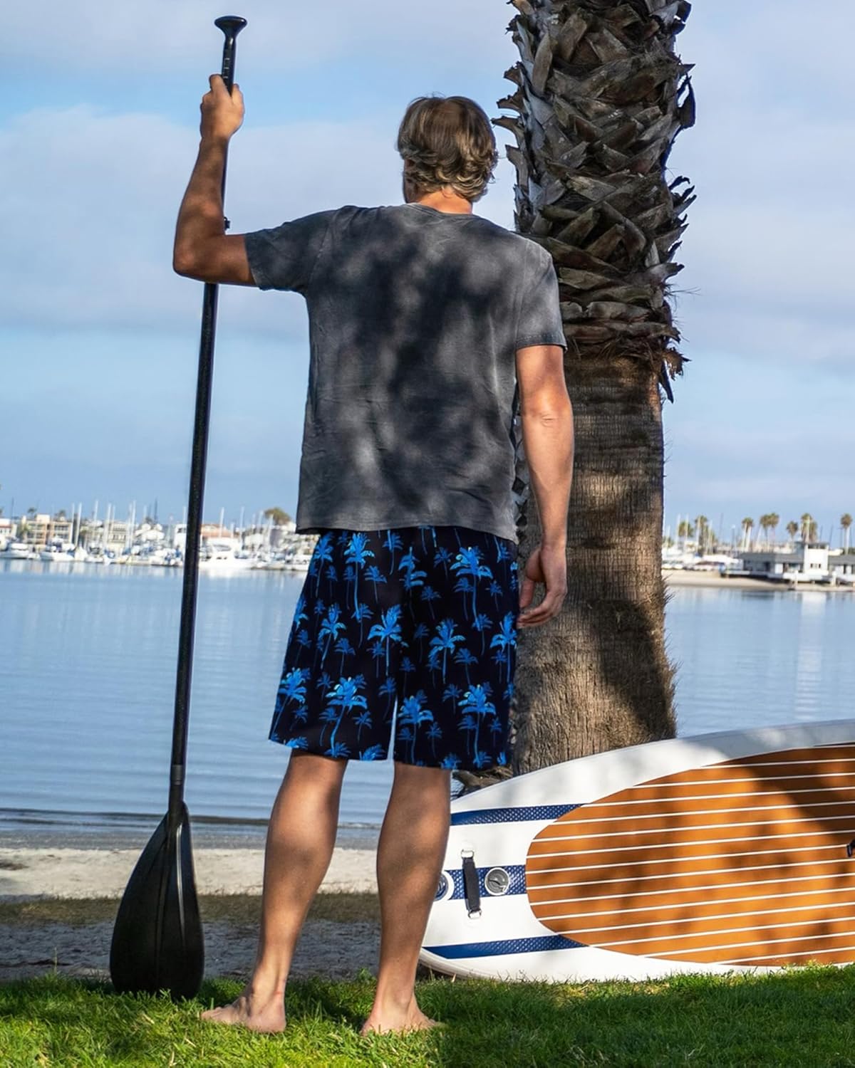 SURF CUZ 9" Mens Swim Trunks with Compression Liner Bathing Suits 2 in 1 Stretch Zipper Pockets Quick Dry