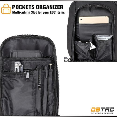 DBTAC Tactical Sling Bag - 8L Military Shoulder Chest Pack for Concealed Carry & Outdoor Use