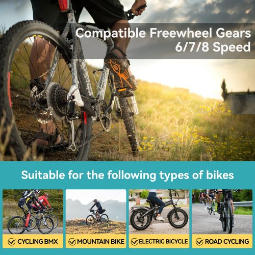 Tailcle 6/7/8 Speed Gold Bike Chain, Bicycle Chain Bike Parts Chain Replacement for Road Mountain Racing Cycling E-Bike MTB BMX (Gold 6/7/8 Speed)