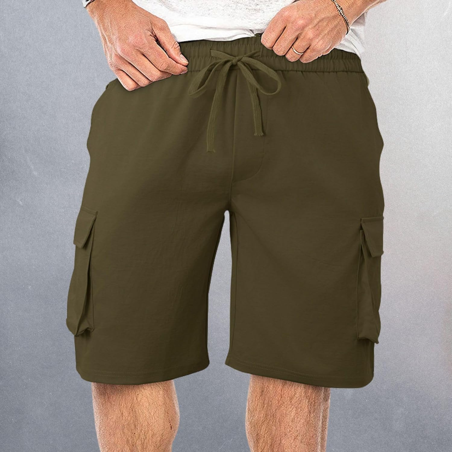 ZOCANIA Men's Cargo Shorts - Summer Sport Shorts with Elastic Waist & Pockets | Comfortable Fit