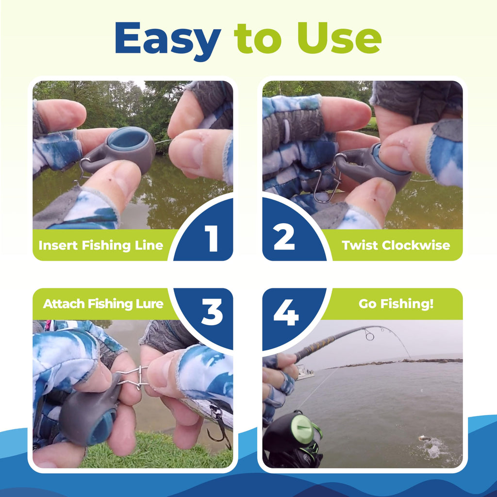 ByeKnot Fishing Knot Tying Tool | Fishing Line to Lure Connector | Protect from Fish Hooks | Tie Fishing Knots Easily | Cool Gadgets for Fishermen | Fishing Lure Accessory for Beginner Anglers