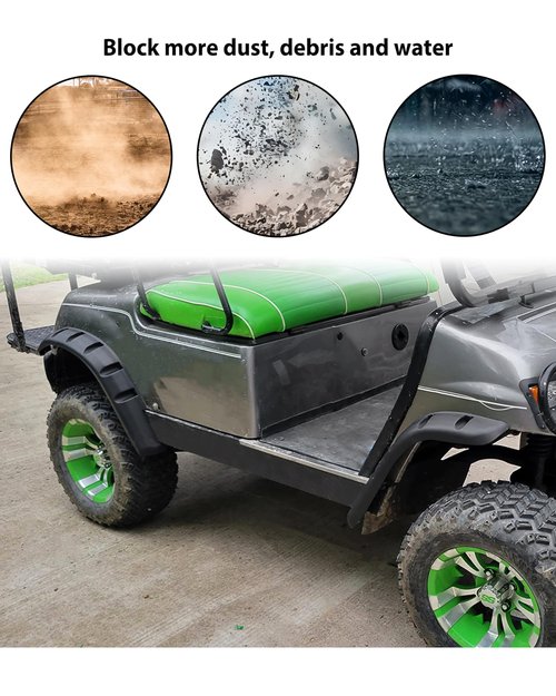 SAUTVS Front and Rear Fender Flares Compatible with Yamaha Golf Cart G14 G16 G19 G20 G22 Accessories, Mud Flaps Mud Guards for Yamaha Standard and Unmodified G14-G22 Golf Carts Bodies Only, 4PCS