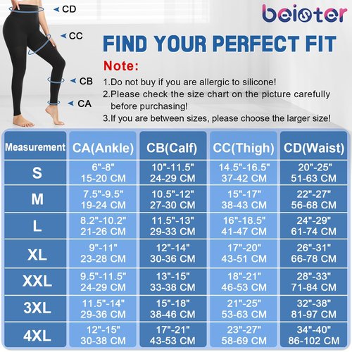 Beister Medical Compression Leggings Women & Men 15-20mmHg Opaque Footless Waist High Compression Stockings & Thighs, Circulation Support Pressure Pantyhose for lipedema, Varicose Veins, Oedema, DVT