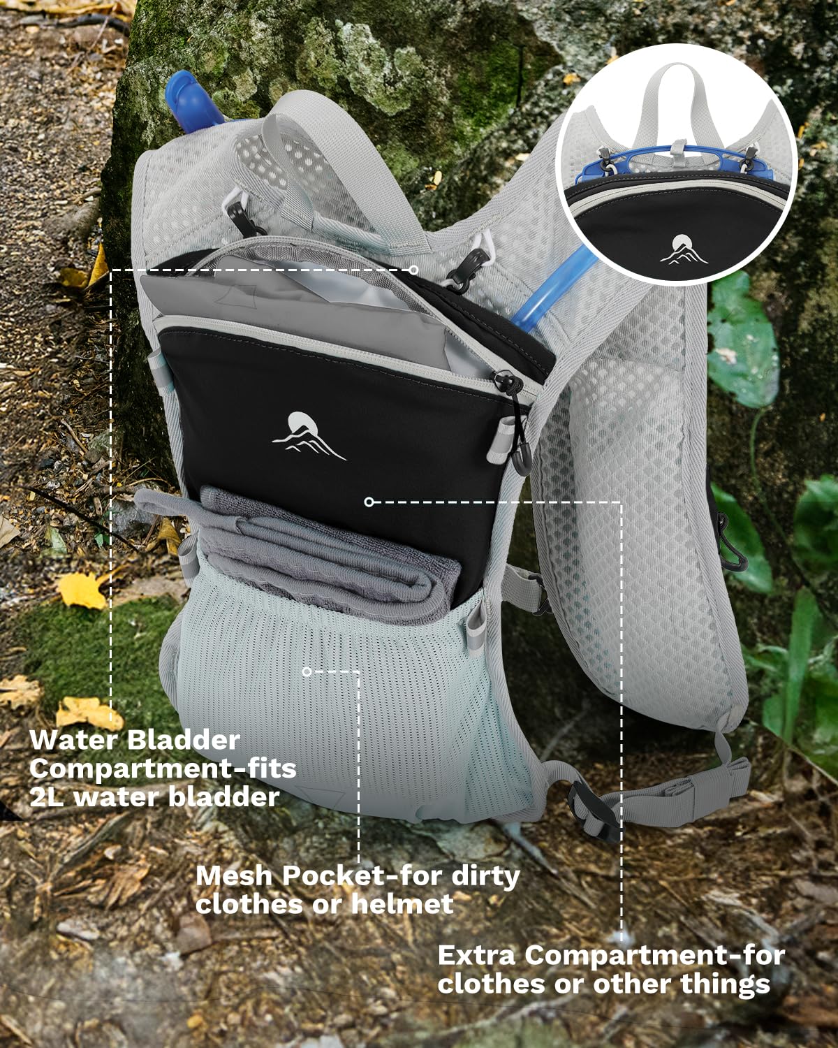 Running Vest for Women and Men, Hydration Running Backpack, Runners Vest, Hydration Vest, with Front Phone Holder, Adjustable Chest and Waist Strap